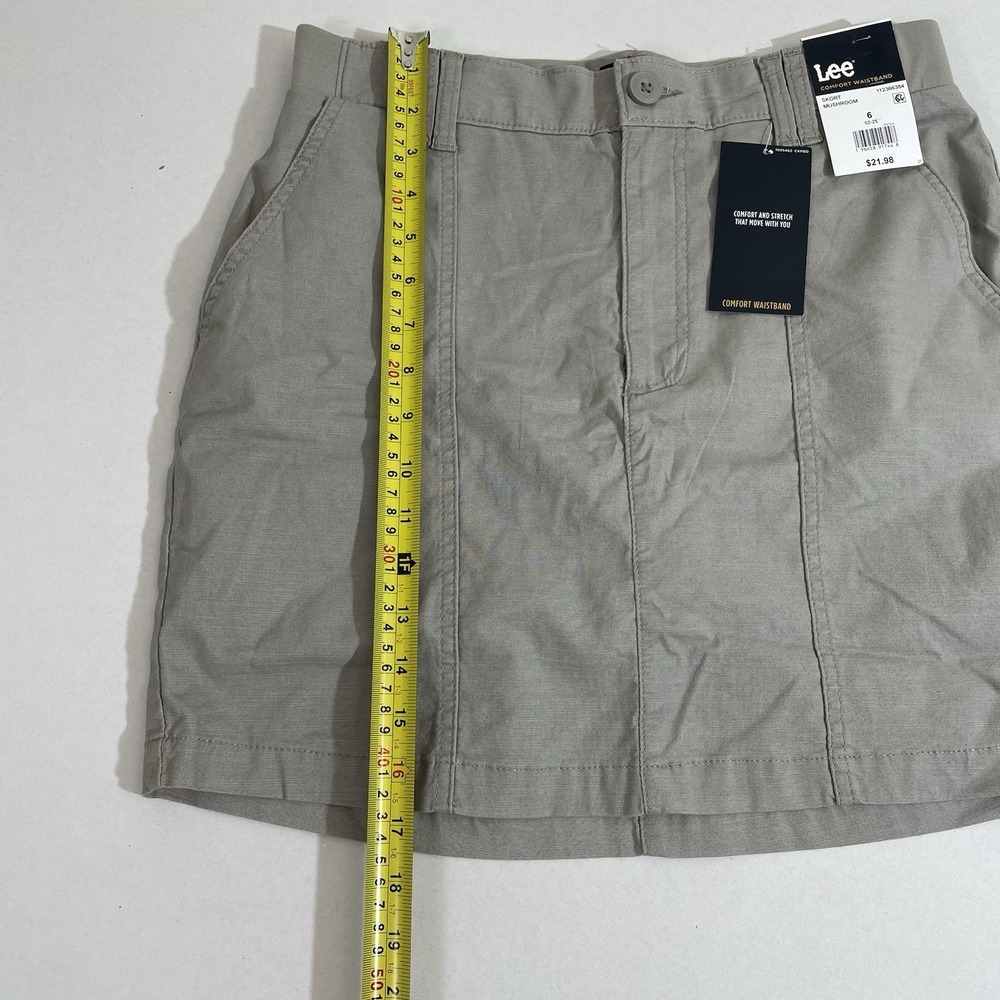 Lee Athletic Skort Mushroom Size 6 Comfort Waistband Pockets Stretch Shorts - Picture 10 of 12